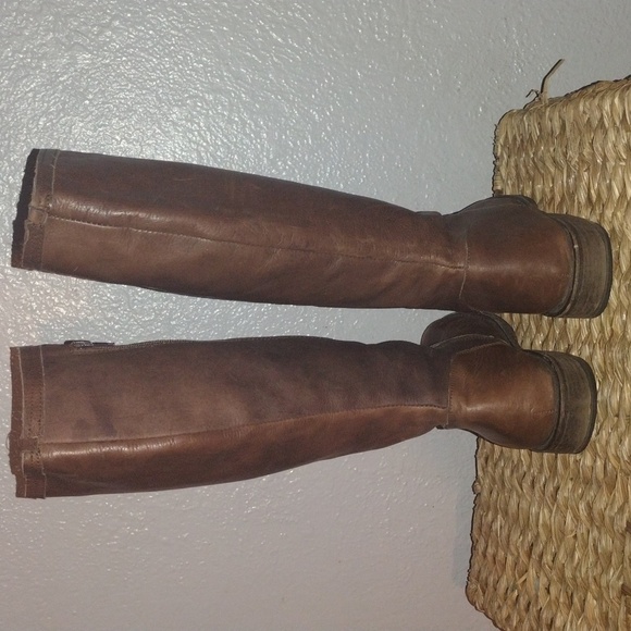 Brown Leather Steve Madden Knee High Boots 7.5 - Picture 3 of 8